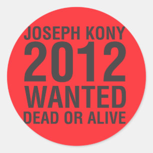 Kony2012 Önskad död eller levande runda dekal Runt Klistermärke