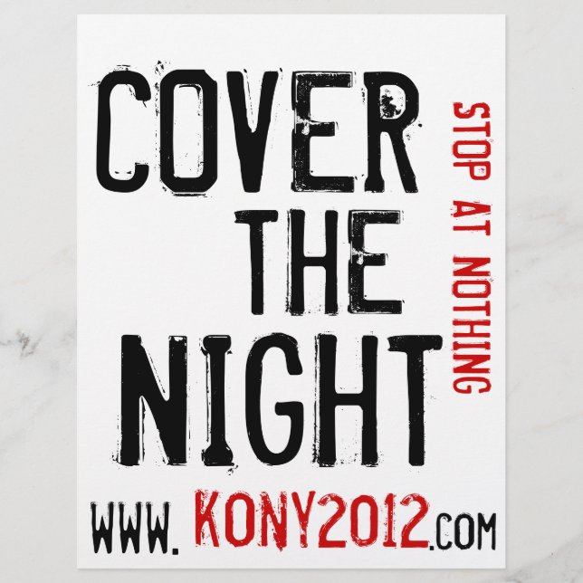 Kony 2012 Flyers täcker natten (Framsidan)