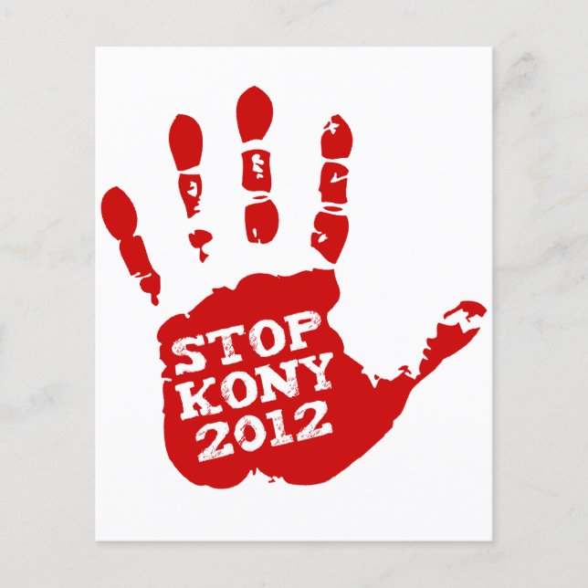 Kony 2012 Handavtryck Stoppa Joseph Kony Flygblad (Framsidan)