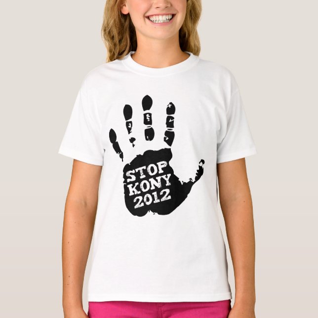 Kony 2012 Handprint Stop Joseph Kony Tee Shirt (Framsida)