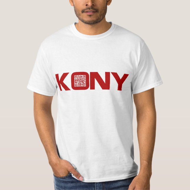 Kony 2012 videopd röda QR kodifierar Joseph Kony Tee Shirt (Framsida)