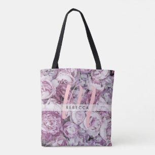 Könyblom Rosa Rosor Blommig Monogram Tygkasse