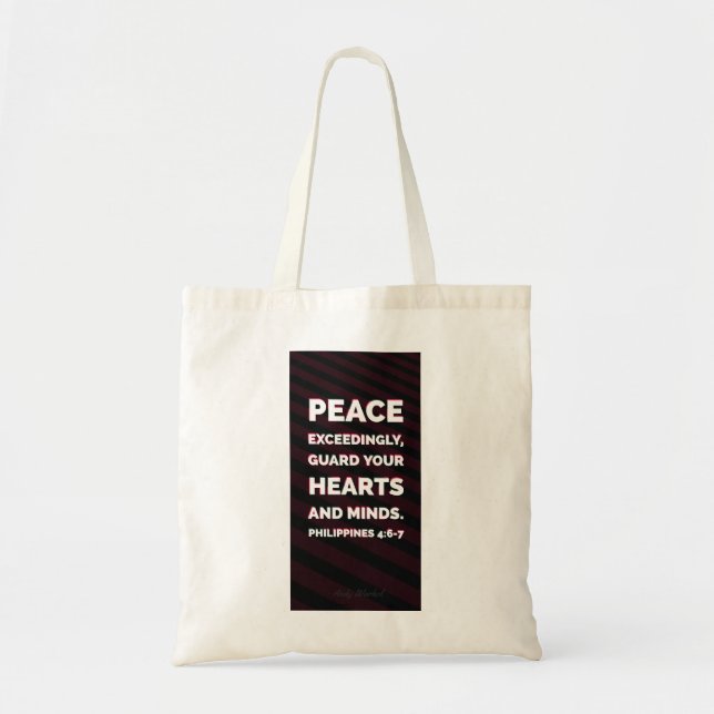 Konymoi "Philippians 4:6-7" Tote Bag Tygkasse (Framsidan)