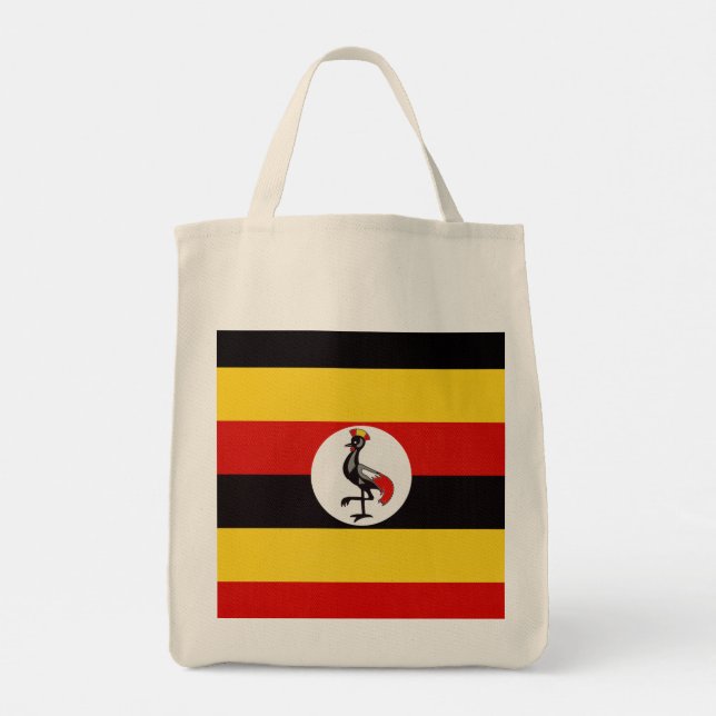 Konymoi "Ugandan flagga" Tote Bag Tygkasse (Baksida)