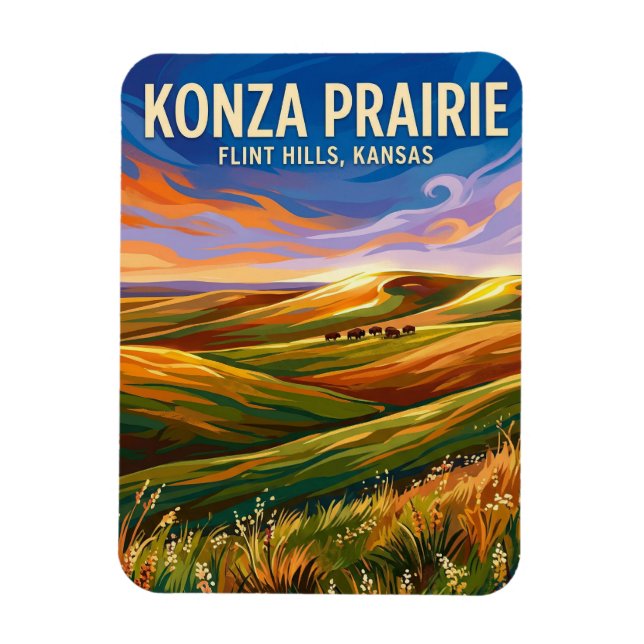 Konza Prairie Biological Station USA Magnet (Vertikal)