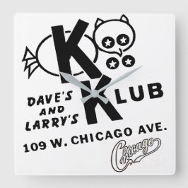 KOO KLUB, Chicago, Illinois Fyrkantig Klocka