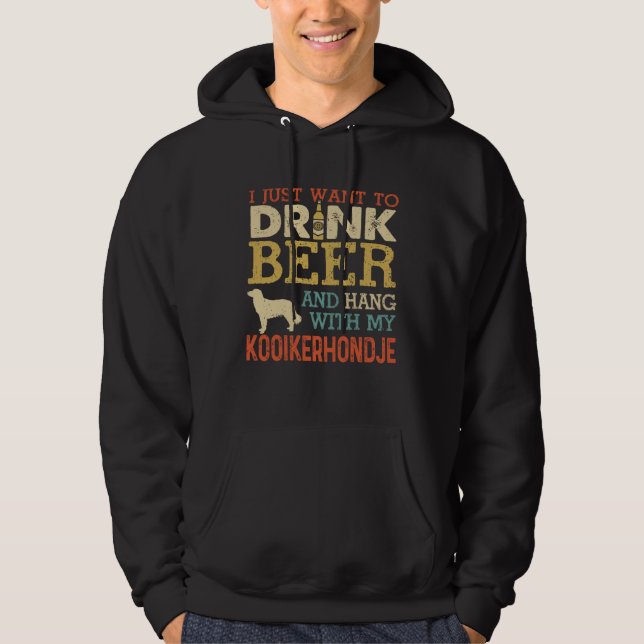 Kooikerhondje Dad Drink Beer Hang With Dog  Men Vi Hoodie (Framsida)