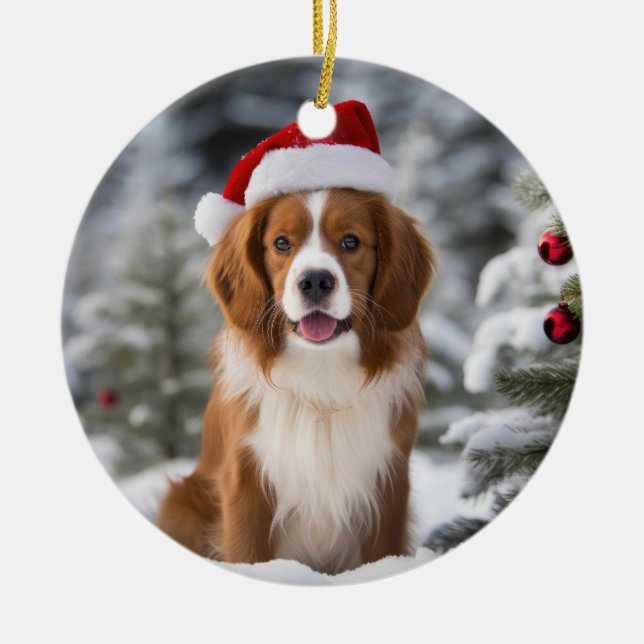Kooikerhondje Hund jul Keepsaké Julgransprydnad Keramik (Framsidan)