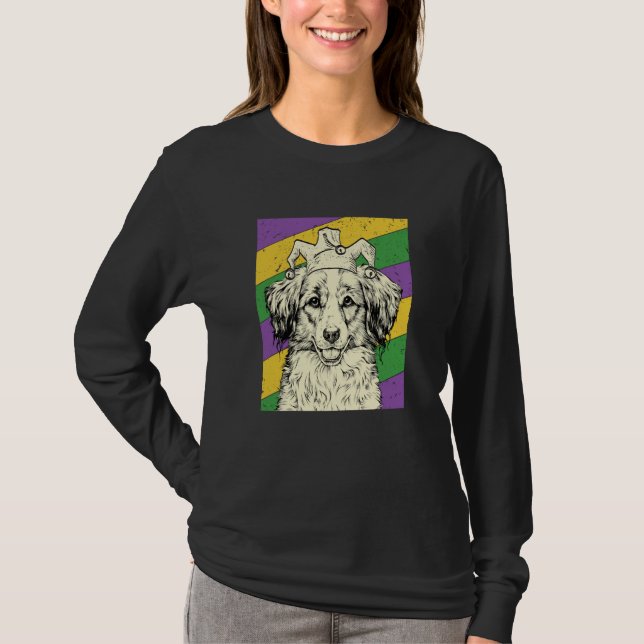 Kooikerhondje Jester Mardi Gras Dog Mom or Dad T Shirt (Framsida)