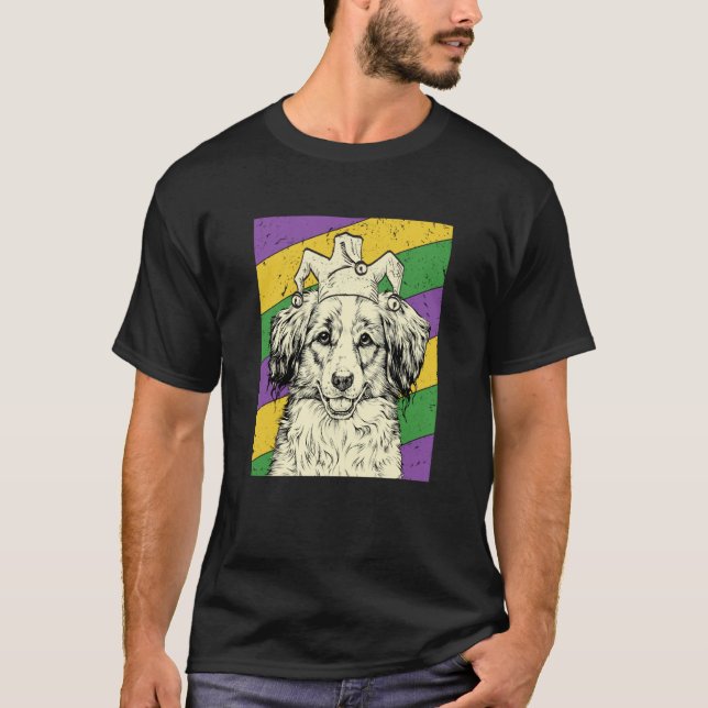 Kooikerhondje Jester Mardi Gras Dog Mom or Dad T Shirt (Framsida)