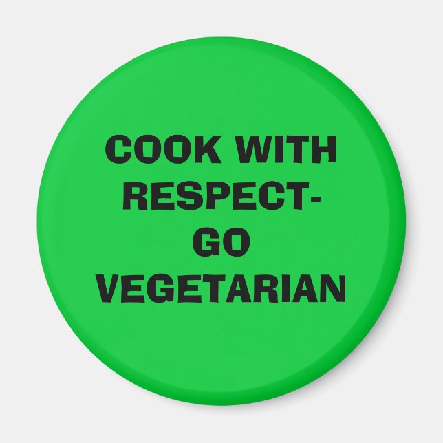 KOOK MED RESPEKT-GO VEGETARIAN MAGNET (Framsidan)