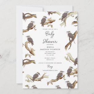 Kookaburra Australian Eucalyptus Baby Shower Inbjudningar