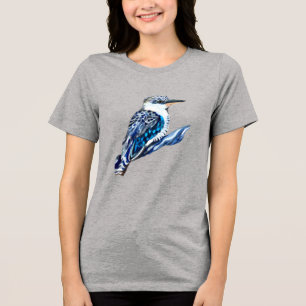 Kookaburra, blått och grått, aussie bird t shirt