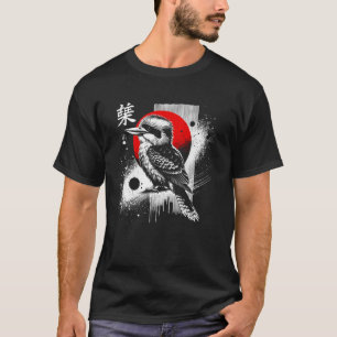 Kookaburra. Coolt Sumi-e Djur Solnedgång. T Shirt