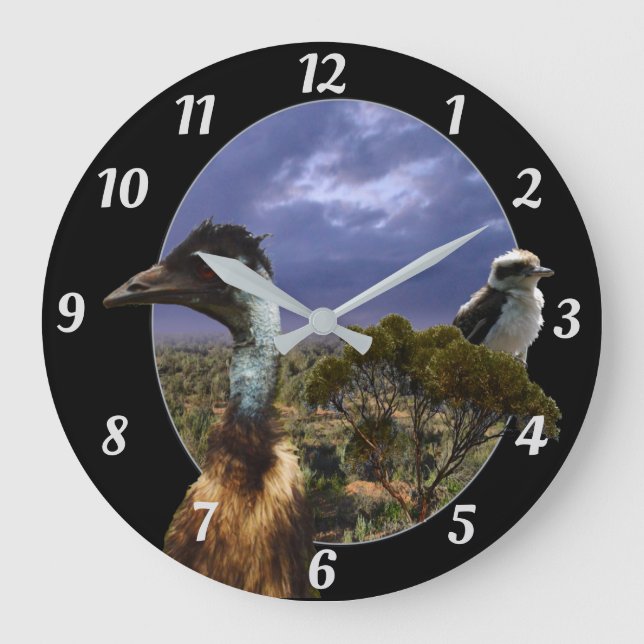 Kookaburra, Emu, Australian Ligcape   Stor Klocka (Framsida)