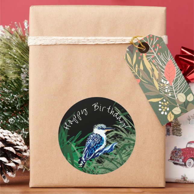 Kookaburra happy birthday runt klistermärke (Semester)