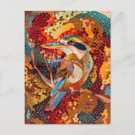 Kookaburra i Aborigine Dot Art Stil Vykort