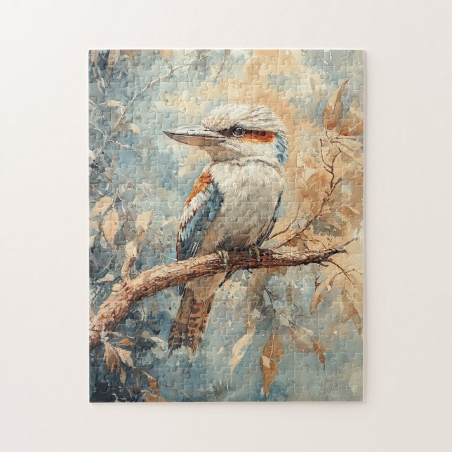 Kookaburra i Träd Watercolor Pussel (Vertikal)