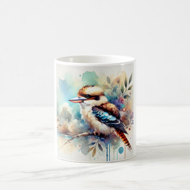 Kookaburra in Light 230824AREF128 - Watercolor Kaffemugg (Center)