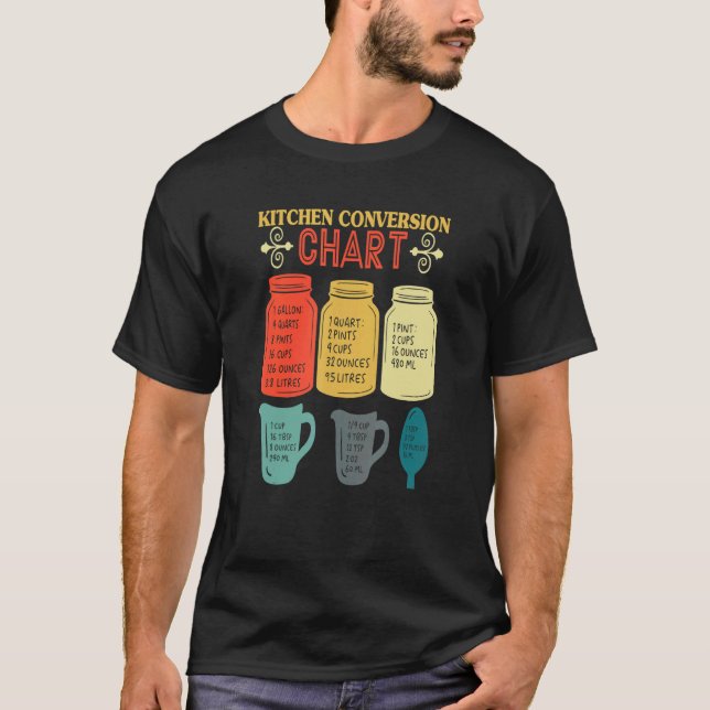 Kookeringsdiagram för konverteringsdiagram för kök t shirt (Framsida)