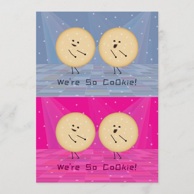 Kooky Cookies Cuttable Valentine Cards Pink, Denim Tack Kort (Framsida)