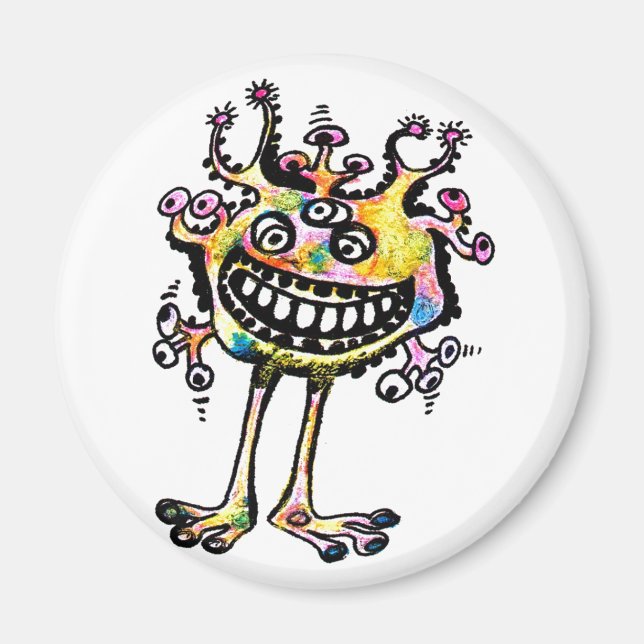 Kooky Eyed Rainbow MaN "Freddy" Magnet (Framsidan)