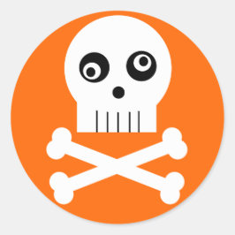 Kooky Googley Eyed Skull Halloween Sticker Runt Klistermärke