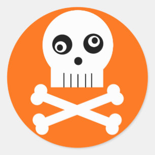 Kooky Googley Eyed Skull Halloween Sticker Runt Klistermärke