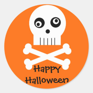 Kooky Googley Eyed Skull Halloween Stickers Runt Klistermärke
