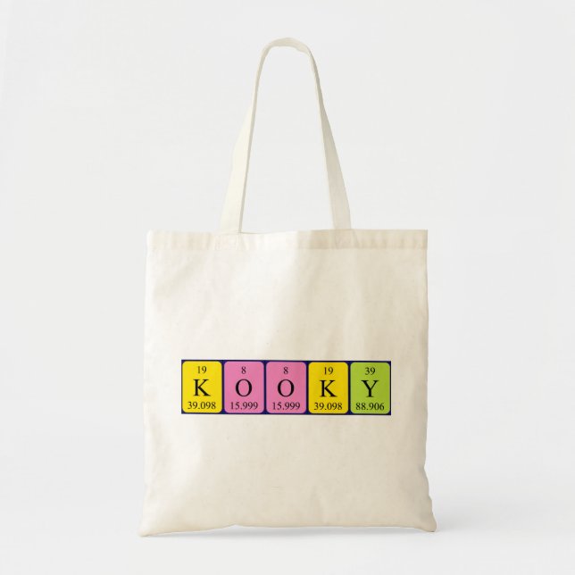 Kooky Periodisk bord namn tote bag Tygkasse (Framsidan)