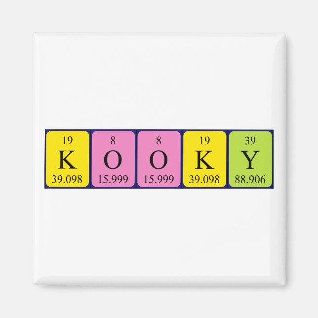 Kooky periodiskt bord namn magnet (Framsidan)