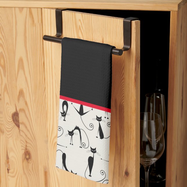 Kooky Svarta katter Kökshandduk (Thirds Fold)