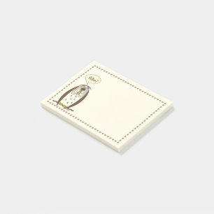 Kooky Tecknad Uggla Heart Ram Post-it Block