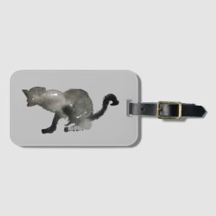 Kool svart vattenfärg kattunge bagagebricka