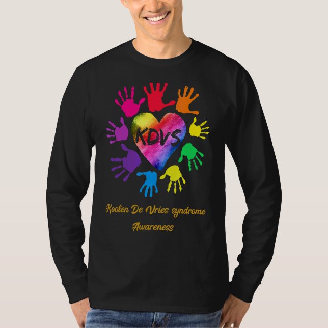 Koolen De Vries Syndrome Awareness Händer T Shirt (Framsida)