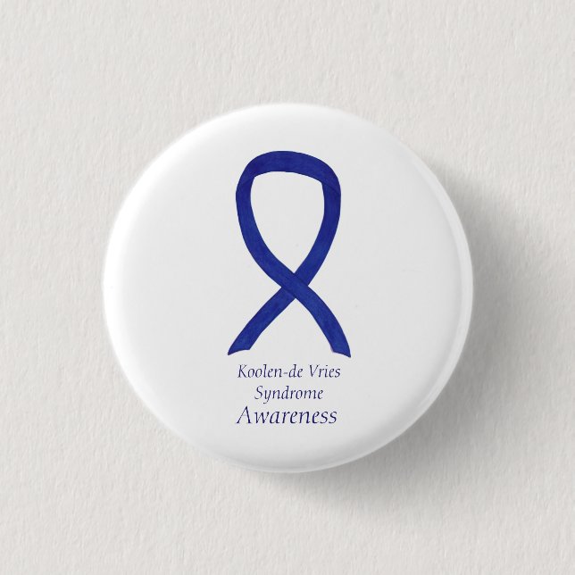 Koolen-de Vries Syndrome Awareness Ribbon Pin Knapp (Framsida)