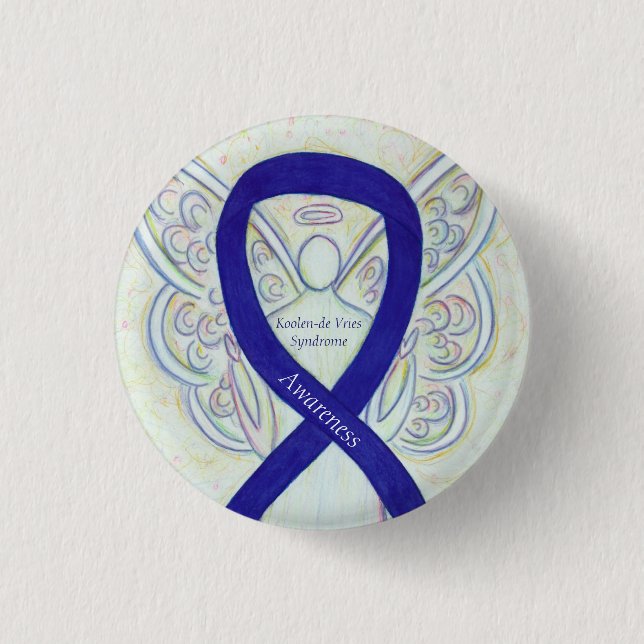 Koolen-de Vries Syndrome Awareness Ribbon Pin Knapp (Framsida)