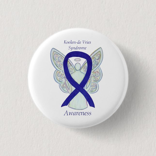 Koolen-de Vries Syndrome Awareness Ribbon Pin Knapp (Framsida)