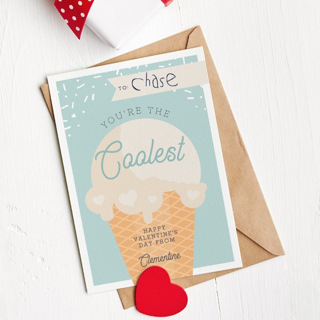 Koolest Scoop Classroom Valentines Day Card Inbjudningar (Skapare uppladdad)
