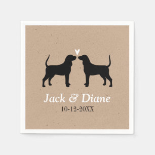 Koonhound Silhouettes med Personlig Text Pappersservett
