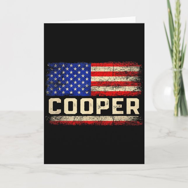 Kooper Efternamn Tröja Kooper Namn Amerikansk Flag Kort (Framsida)