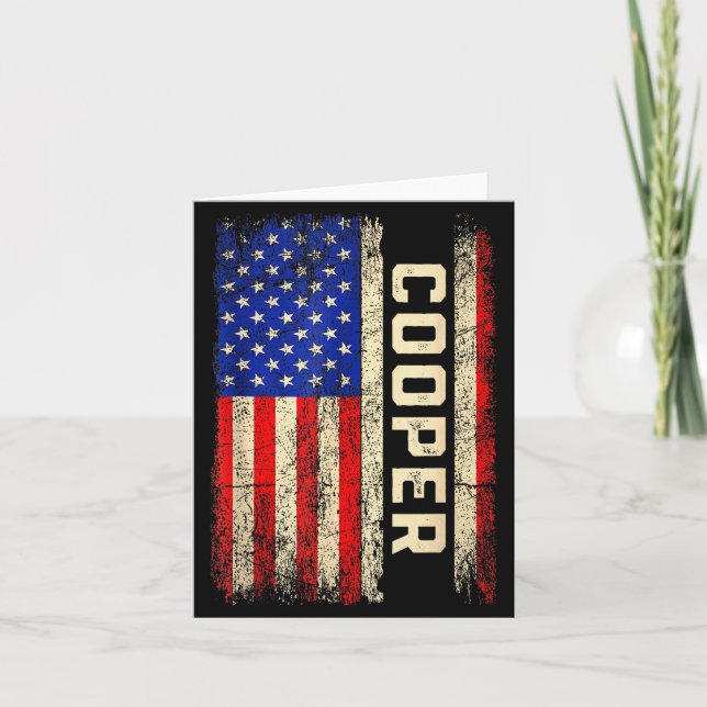 Kooper Efternamn Tröja Kooper Namn Amerikansk Flag Kort (Framsida)