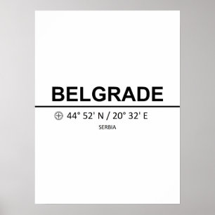 Koordinater Belgrad Poster