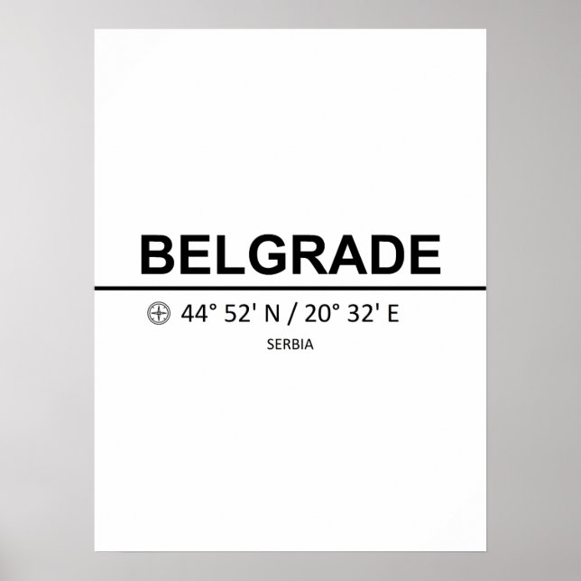 Koordinater Belgrad Poster (Framsidan)