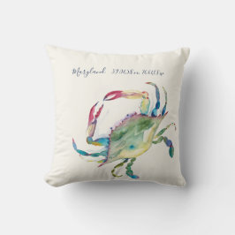 Koordinater för vattenfärgskustkrabbor Karta Kudde