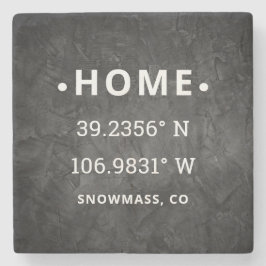 Koordinater Första Hem nya hus Inflyttningspresent Stenunderlägg