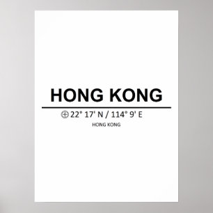 Koordinater Hongkong Poster