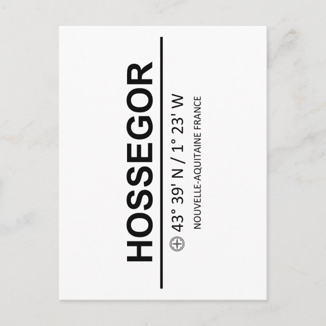 Koordinater Hossegor Vykort (Framsida)