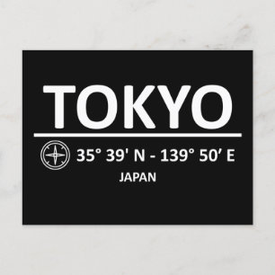 Koordinater Tokyo Helg Vykort
