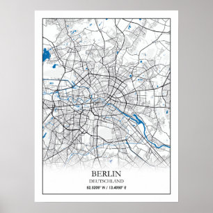 Koordinaterna för Berlin Deutschland Tysklandare C Poster
